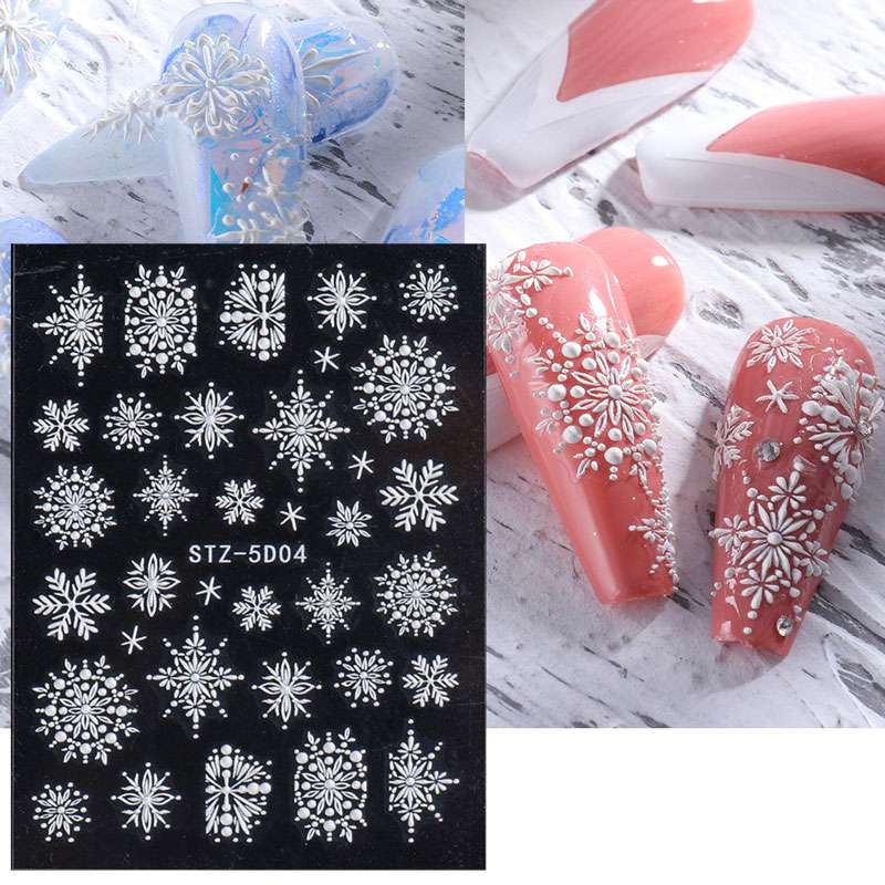 Beaupretty Weihnachts-Nagelsticker – 3D, Selbstklebend, Festlich