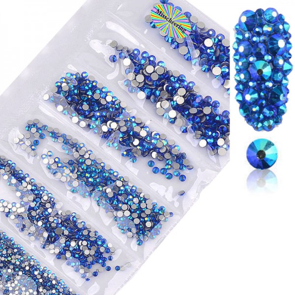 Glas Strass Mix Sapphire AB nailart