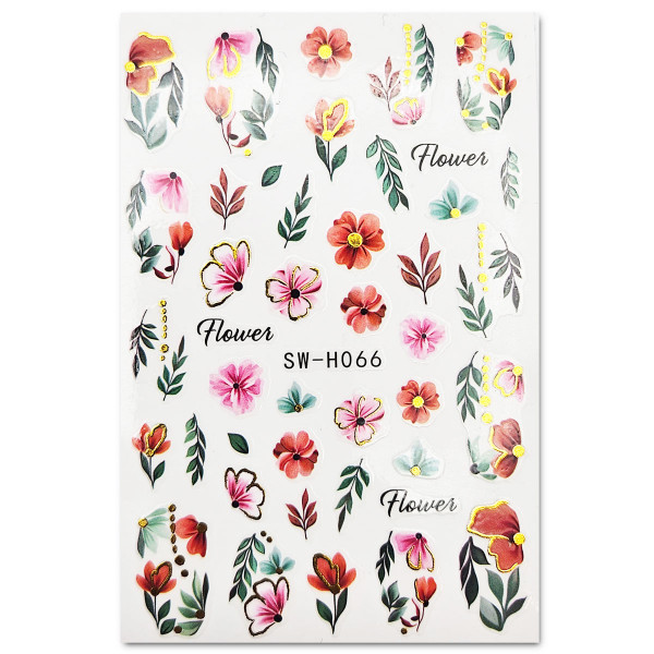 Nail Sticker Blumen metallic 4