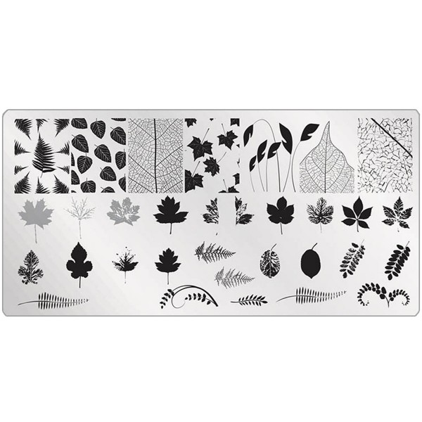 Stamping Schablone Blätter Nailart
