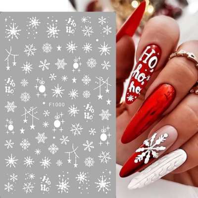 Weihnachts-Nagelsticker – 3 Blatt Mit Festlichen Motiven | Nailart-Aufkleber Für Weihnachten