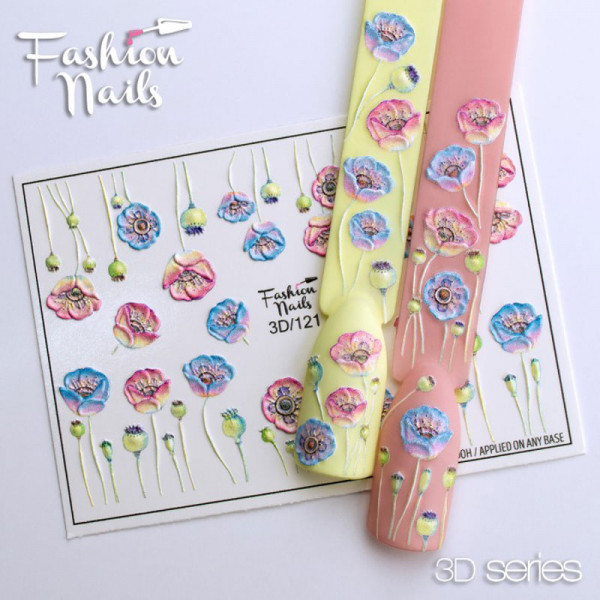 3D Nail Slider 121 Fashion Nails Blumen Frühling