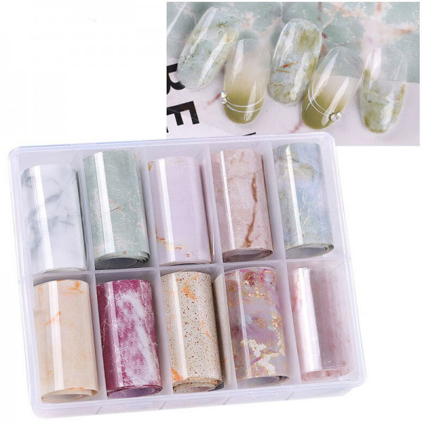Transferfolien Box Marmor Effekt Nails