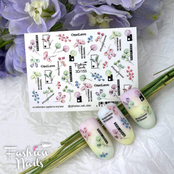 Rosen 3D Nail Slider für Fingernägel