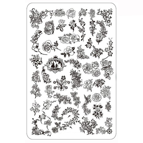 Stamping Schablone Blume 4