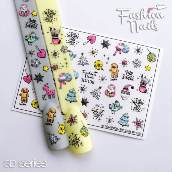 Blumen 3D Nail Slider 136 Fashion Nails 