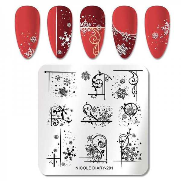 Schneeflocken Stamping Schablone für Nageldesign