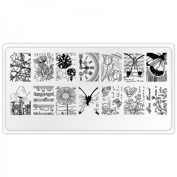 Stamping Schablone SVintage platte nails