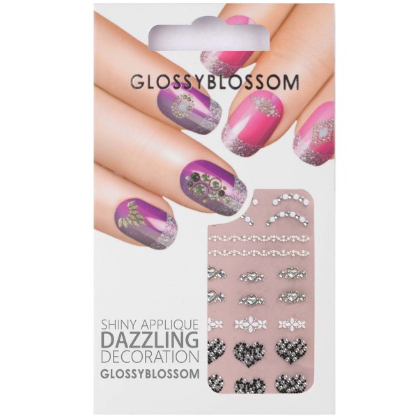 Glossy Blossom Nail Sticker 18 herz