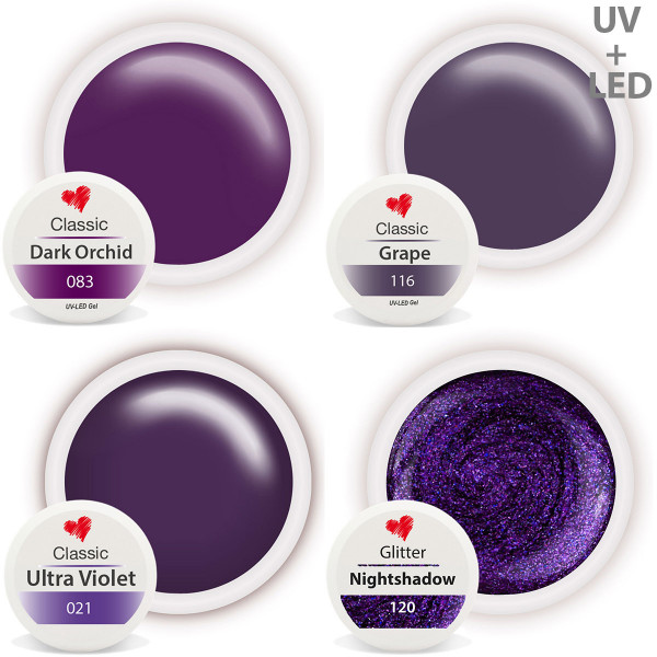 Farbgel Set Ultra Violet für Nagelstudio