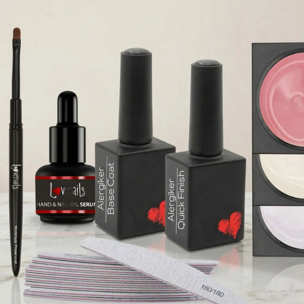 Allergiker Gele Starter Set mit Pinsel Feile und Nagelöl Hema Frei