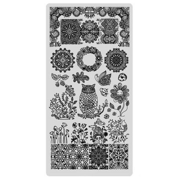 Stamping Schablone Blume 9