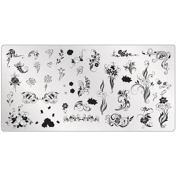 Stamping Schablone Schnörkel Nailart Platte