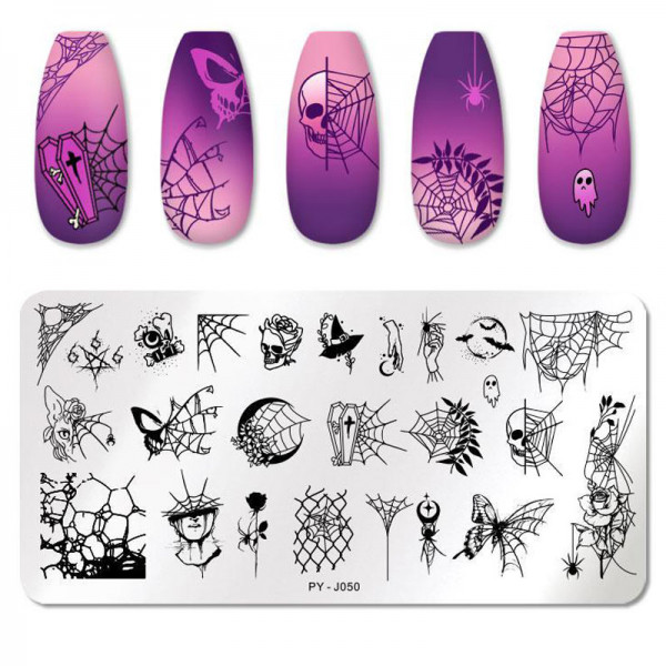 Halloween Stamping Schablone Nailart