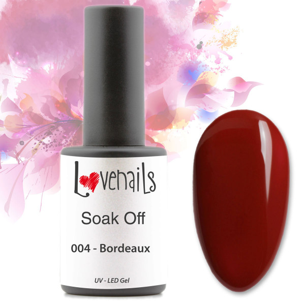 Soak Off Farbgel Bordeaux Rot 10ml