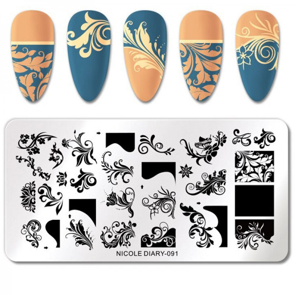 Schnörkel Stamping Schablone für Nageldesign