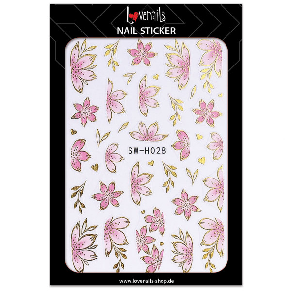 Nail Sticker Blumen metallic 2