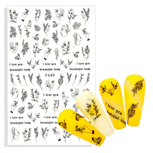 Gesichter Abstrakt Nail Sticker für Nageldesign