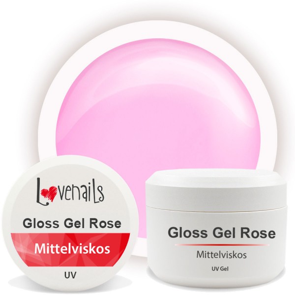 Gloss Gel Rose 15ml Mittelviskos