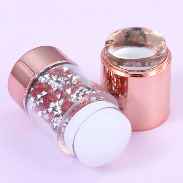 Doppel Stamper Strass Rot nailart