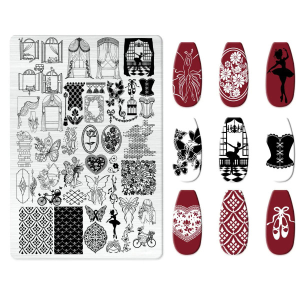 stempel platte für nägel mit ballet motiven
