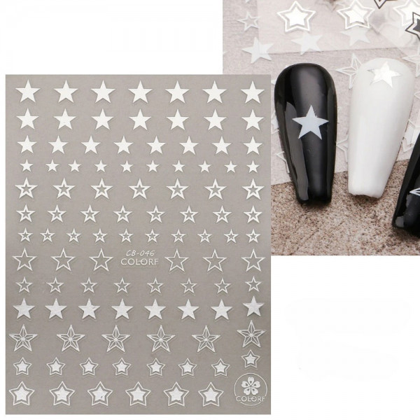 Nail Sticker Sterne Silber