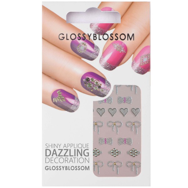 Glossy Blossom Nail Sticker 15 schleife herz