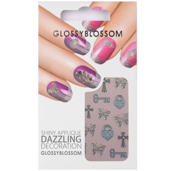 Glossy Blossom Nail Sticker 4 Schmetterling Schlüssel