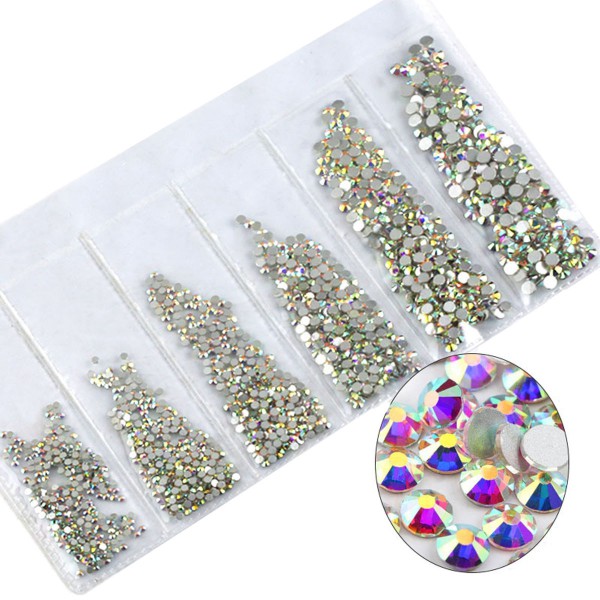 Glas Strass Steine Crystal AB Mix Nailart