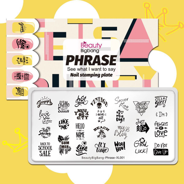 Stamping Schablone Schrift Text Nailart