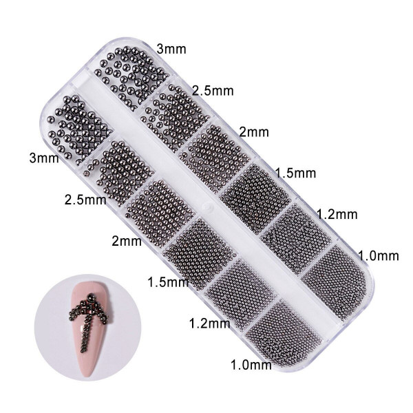 Micro Perlen Set schwarz für Nägel