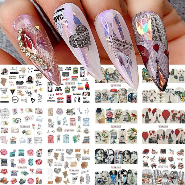 Vintage Nailart Tattoo Sets für Nageldesign