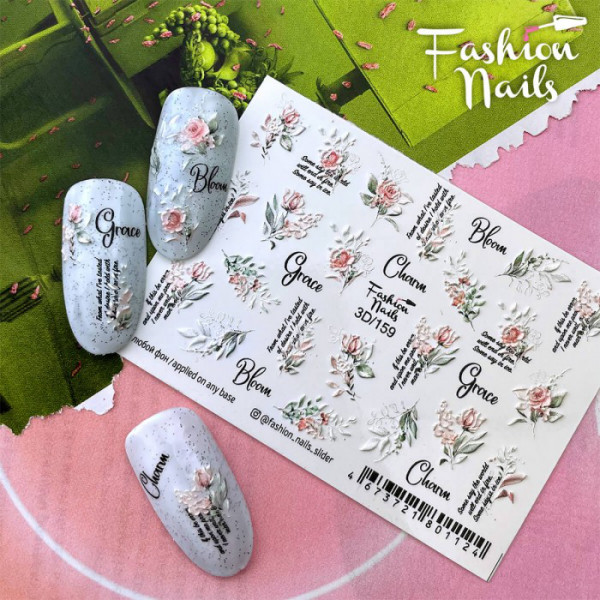 Blumen 3D Nail Slider für Fingernägel