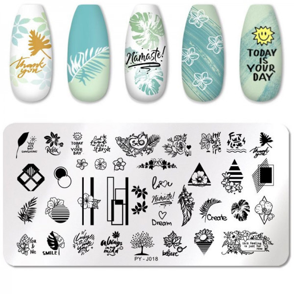 Blumen Stamping Schablone Nailart Platte