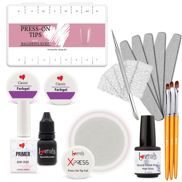 Press-On Tip Starter Set mit Glue Gel