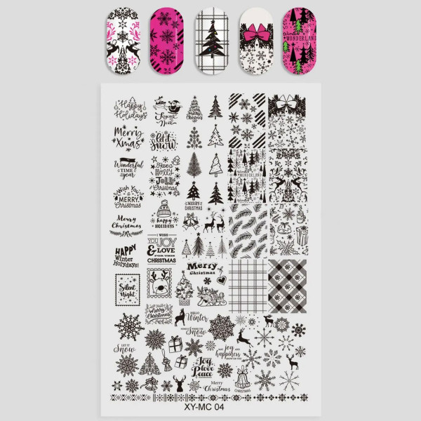 XXL Stamping Schablone Xmas 4