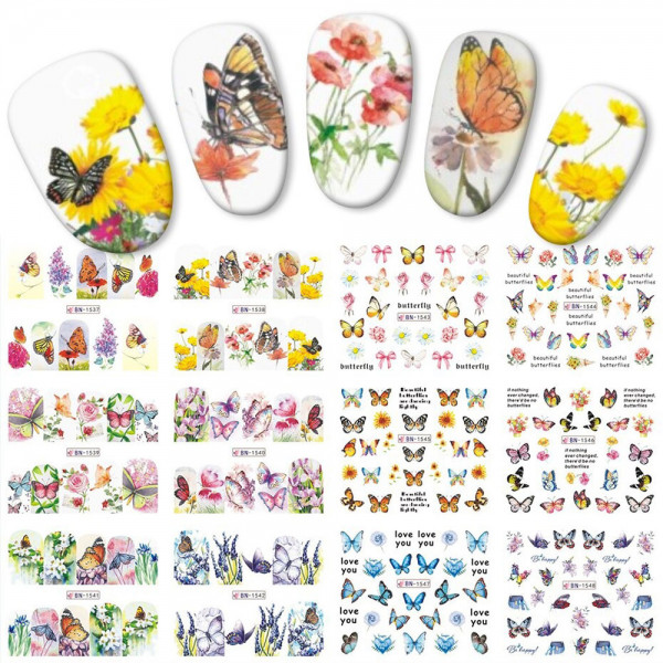 Schmetterling Nailart Tattoo Sets für Nageldesign