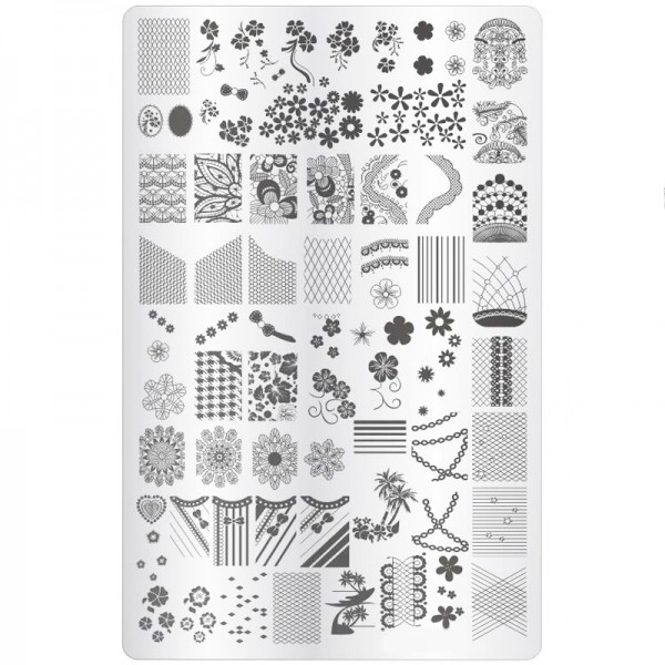 XXL Stamping Schablone Spitze Blumen