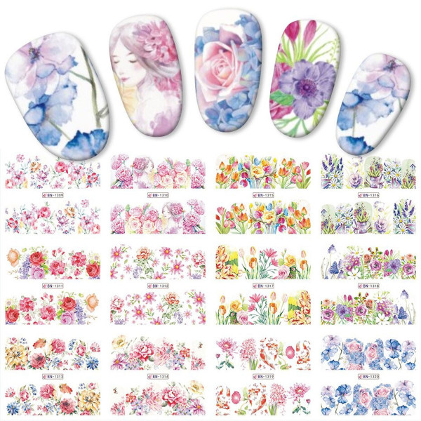 Blume Nailart Tattoo Sets für Nageldesign