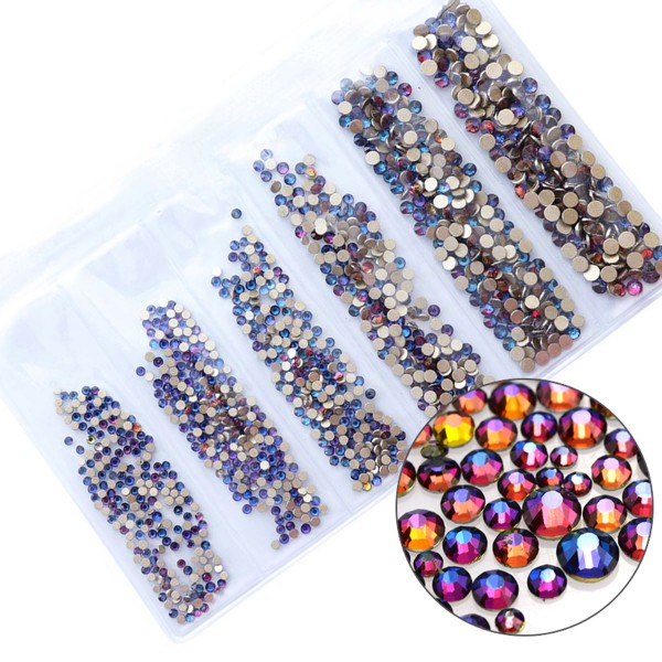 Glas Strass Steine Blue Flame Mix Nailart