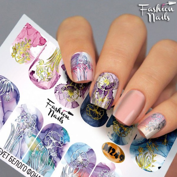 Metallic Nail Slider 249 Blumen