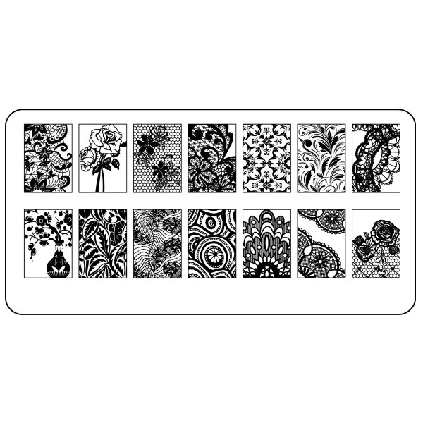 Stamping Schablone Spitze 06