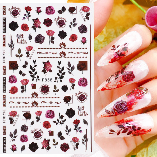 Rosen Nail Sticker für Nageldesign