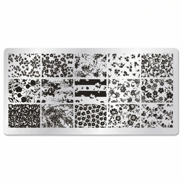 stamping schablone blumen nailart