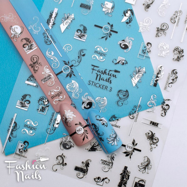 Sticker Fashion Nails einfache Nailart Schnörkel