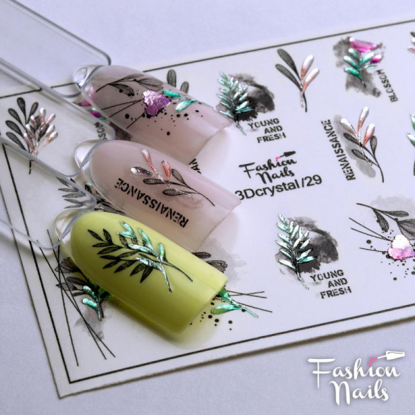 3D Crystal Nail Slider Blumen Fashion Nails