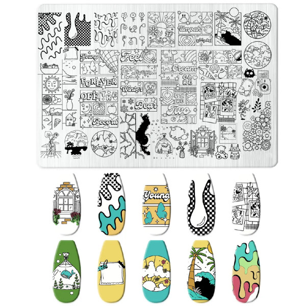 XXL Stamping schablone pop art motive comic