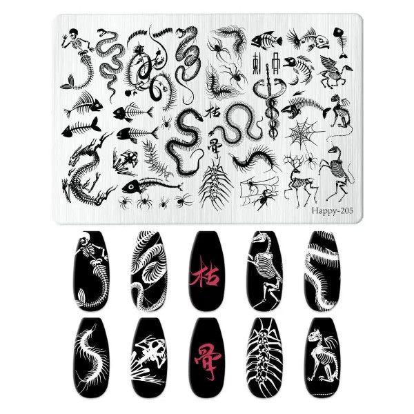  XXL Stamping Schablone Creepy Bones