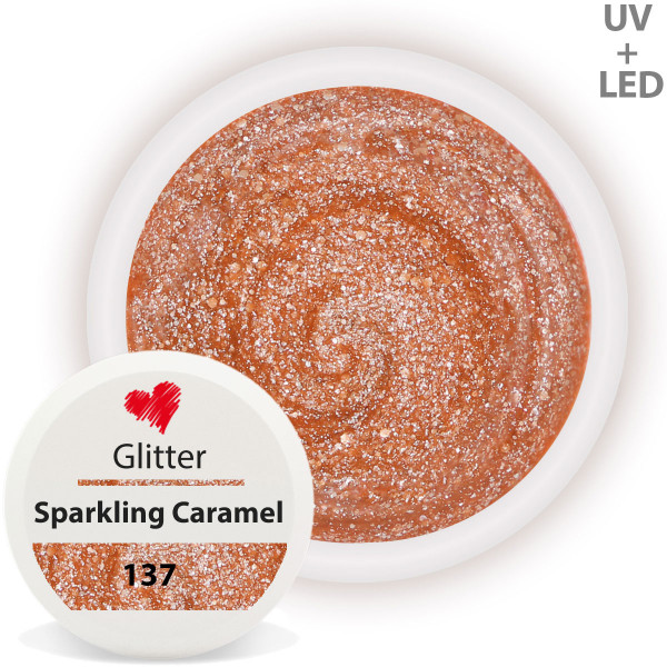 Glitter Farbgel Sparkling Caramel 5ml Nailart UV-Gel Modellage