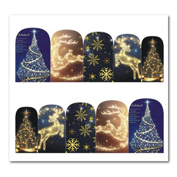 Weihnachten Nail Tattoo Slider Wrap Gold Advent